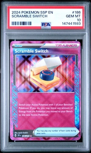 2024 POKEMON SSP EN-SURGING SPARKS #186 SCRAMBLE SWITCH PSA 10