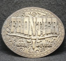 XA09154 SWEET VINTAGE 1970s FRONTIER HOTEL LAS VEGAS GAMBLING MENS BELT BUCKLE