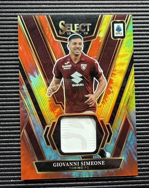 25-26 Panini Select Serie A #SW-GS Giovanni Simeone Tie-Dye /25 Select Swatches