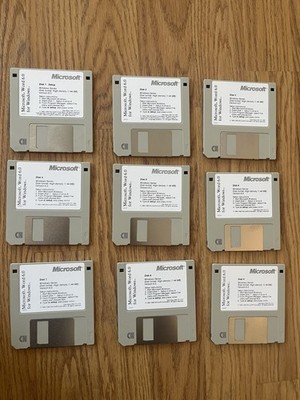 Microsoft Word 6.0 For Windows Version 6.0 | Floppy Disk Set 3.5'' Set of 9