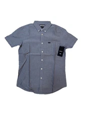 RVCA Men's That'll Do Oxford Shirt Short Sleeve Distant Blue M3514TDS-DBL