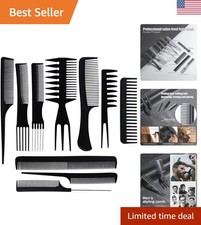 Versatile 10-Piece Comb Set for Wavy Straight Hair Professional Tools
