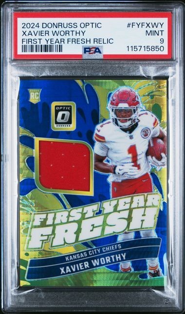 Xavier Worthy Panini Donruss Optic First Year Fresh Relic #FYFXWY Base