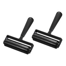 2Pcs Rubber Roller Brayer,Printmaking Ink Print Spreading Brush Tool(Black 4.5")