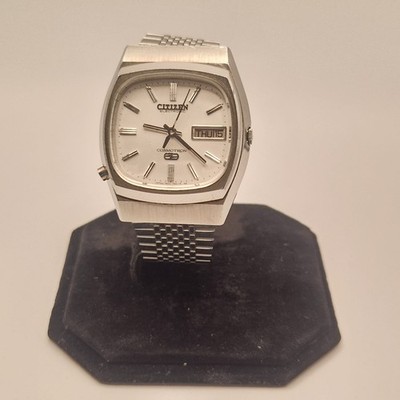 Citizen Cosmotron Electronic Edelstahl Uhr 70er Hybrid Uhr 36000 bph Top Zustand