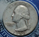 1940 S Washington Silver Quarter  Exact Coin Shown {{{B375