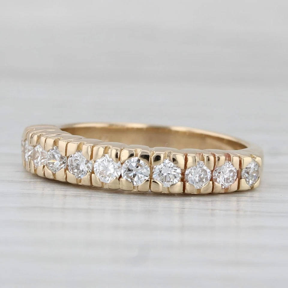 New 0.44ctw Lab Created Diamond Ring 14k Yellow Gold Stackable Wedding Band - Image 2 of 4