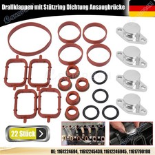Drallklappen mit Stützring Dichtung Ansaugbrücke Satz für BMW M47 1er 3er 5er X3
