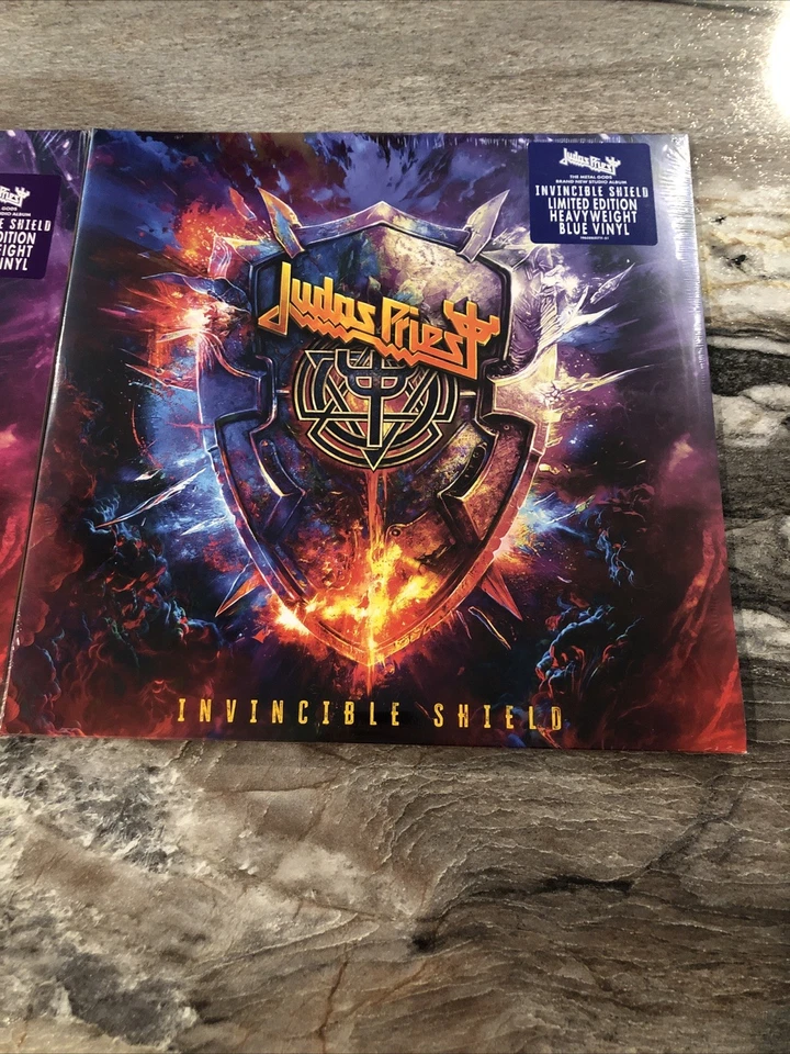 Judas Priest Invincible Shield Limited Editions Purple Blue Vinyl Set New Signed - Image 3 of 4
