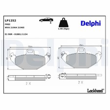 DELPHI Bremsbeläge Satz Hinten Bremsklötze für RENAULT ESPACE III (JE0) LP1252