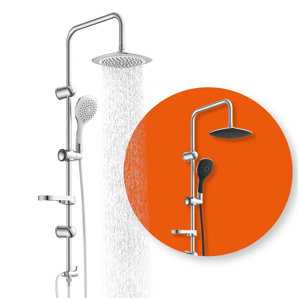 EISL DXLD60088CS DUSCHTRAUM Duschset, Duschsäule mit Regendusche, Chrom/Weiß