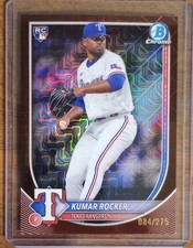 Kumar Rocker 2025 Bowman Mega Box Mojo Refractor #80 Burgundy /275 Rookie RC
