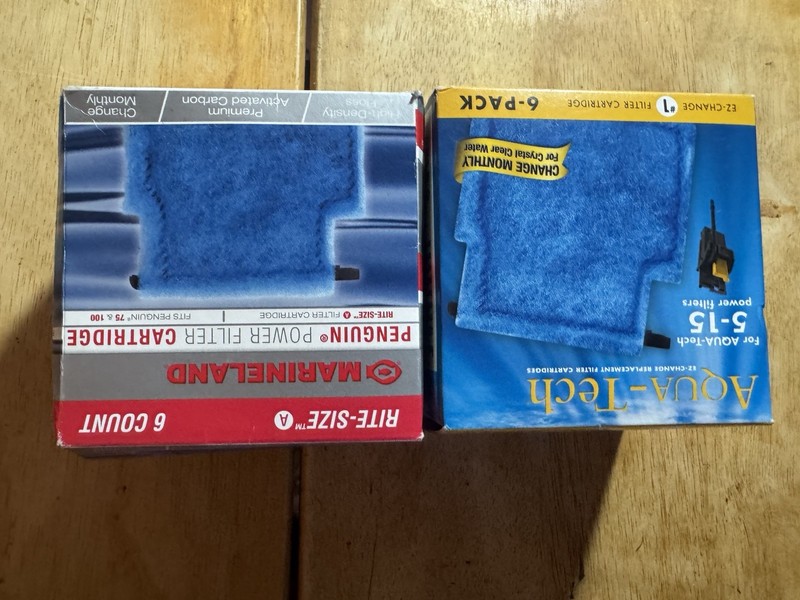 AQUA-TECH 5-15 & Marineland  #1 Aquarium Water Carbon Cartridges  2 Pks 5-15
