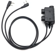 Tactical Headset PTT Dual Push to Talk Adapter with Nexus 7.00 Plug for Radios