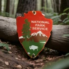 Vintage National Park Service Porcelain Sign Camping Hunting US Forestry Service