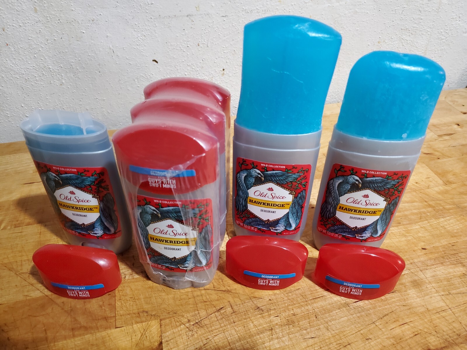 6 Old Spice Hawkridge Wild Collection Deodorant 3oz Red Cap 3 Still Sealed NOS !