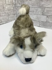 Folkmanis Wolf Hand Puppet Husky Blue Eyes Full body Realistic Brown White Rare