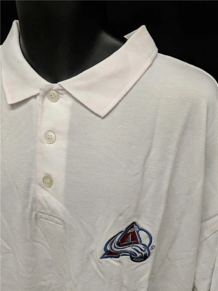 New Colorado Avalanche MENS Sizes 2XL-3XL-5XL-6XL Big & Tall White Polo Shirt - Image 3 of 4