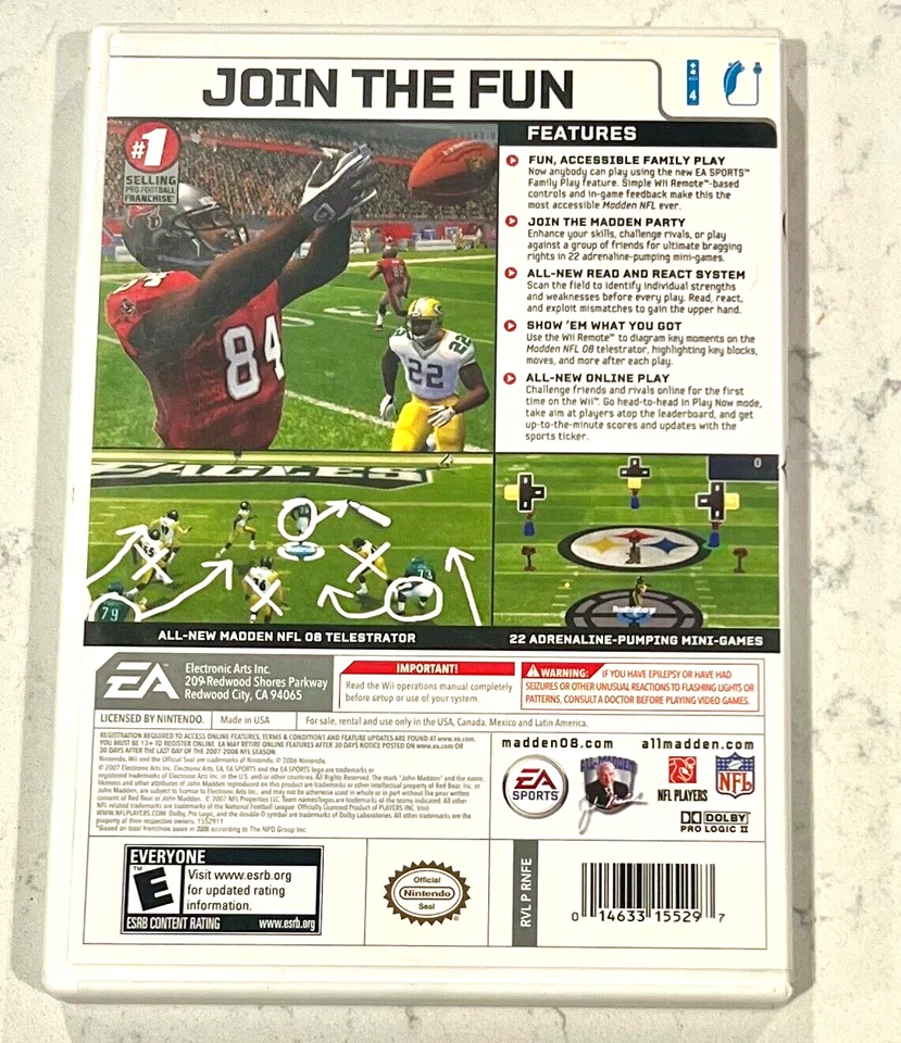 Wii Football Madden NFL 08 w/Manual - Image 2 of 4