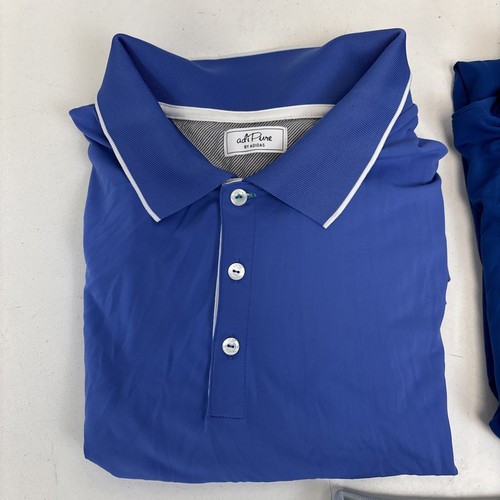 Lot of 3 Adidas Adipure Polo Shirt Mens XL Blue Stretch Performance Golf - Picture 3 of 18