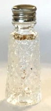 Irice Clear Cut Glass Empty Perfume Bottle Screw on Silver Color Cap 2"