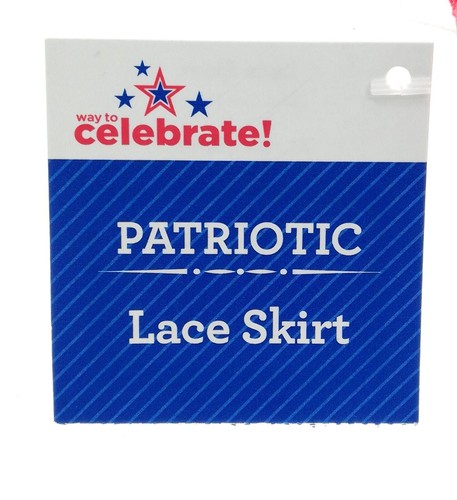 Way To Celebrate Girls Patriotic Red White and Blue Lace Skirt Size XL 14 16 - Picture 3 of 12