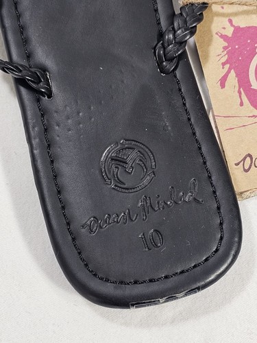 Ocean Minded Flip Flop Thong Sandal Slides Braided Leather Women’s Sz 10 Black - Picture 7 of 10