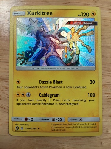 Xurkitree SHINY SV14/SV94 Hidden Fates NM Holo Foil Rare Pokemon Card