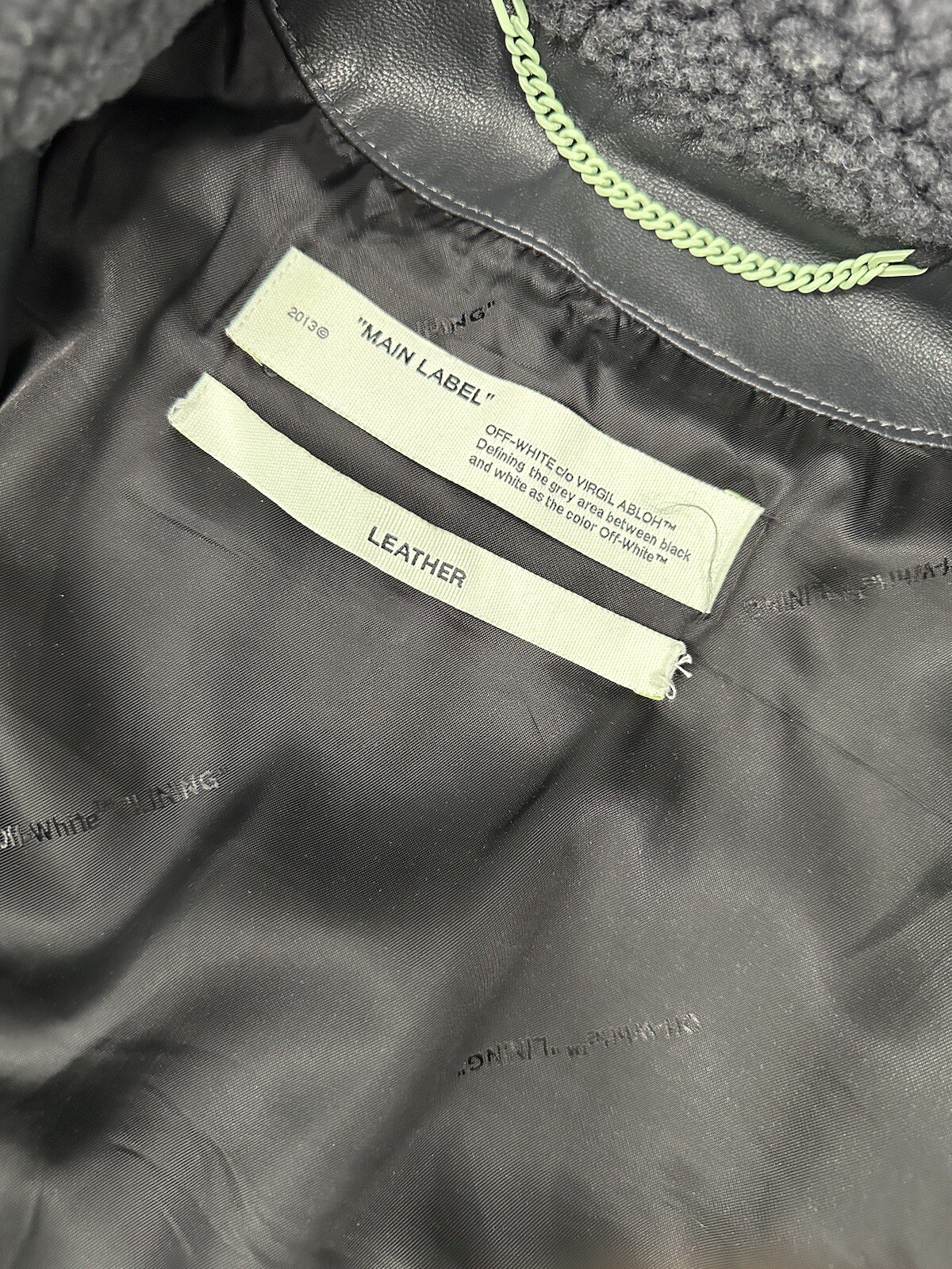 Off White Shearling Jacket, Size Medium - image 4