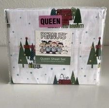 Berkshire Peanuts Snoopy Queen 4 Piece Sheet Set New Christmas Holiday