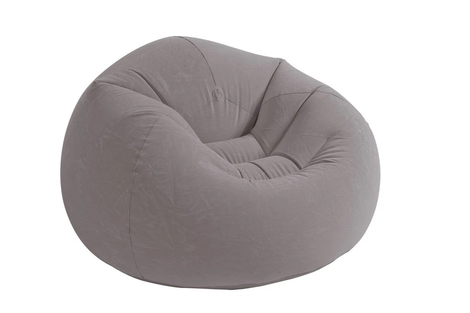 Sillón Intex inflable contorneado de pana sin frijoles, gris (paquete de 4) Foto 2 de 4