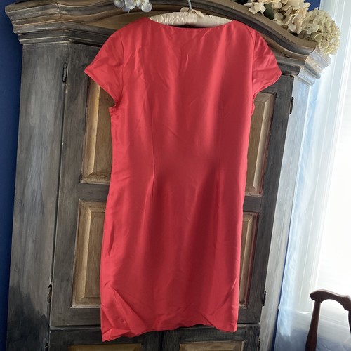 Boden Hot Pink Silk Dress with Tailored Ruffle Neck Size 10 Regular - Picture 4 of 10