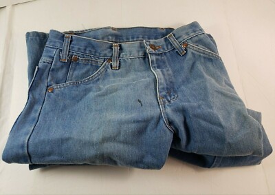 Vintage Challenger Women's 29x26 Medium Wash Retro Jeans 1970s Distressed