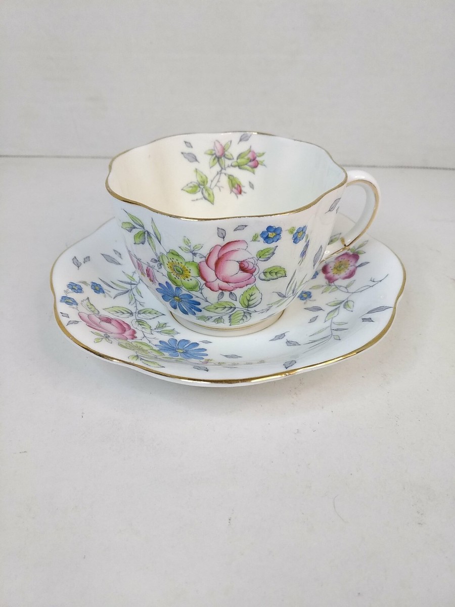 Vintage Taylor Kent Longton England Bone China Tea Cup & Saucer 