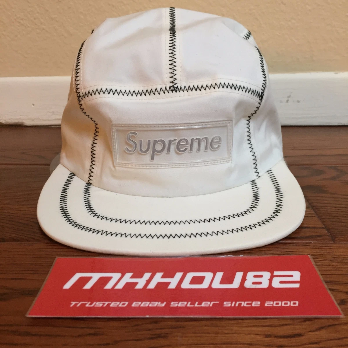 Supreme contrast top stitch camp cap