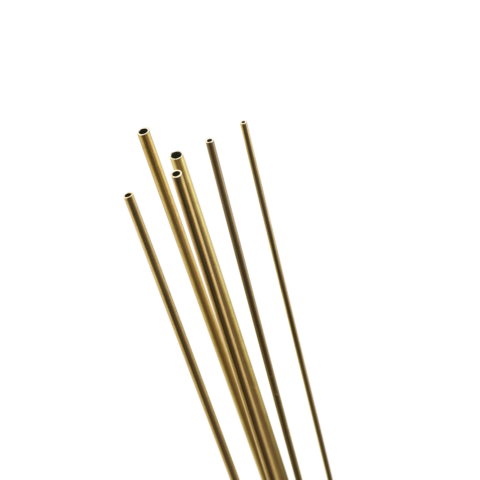 Pack of 6 Brass Tube 1mm 1.2mm 1.4mm 1.6mm 1.8mm 2mm x 0.2mm 300mm Metal Tubing