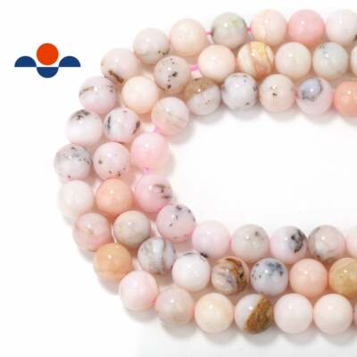 Natural Pink Opal Smooth Round Beads 4mm 6mm 8mm 10mm 12mm 16mm 15.5'' Strand