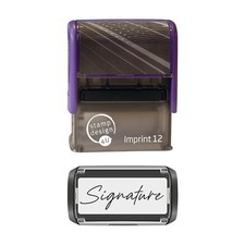 Personalised Self Inking Signature Stamp - Imprint 12 48mm x 18mm with Black In