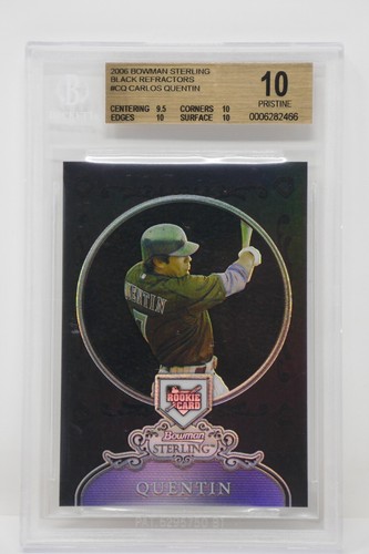 2006 Bowman Sterling Black Refractors Carlos Quentin Rookie 🔥Beckett 10 PRISTIN - Picture 1 of 7