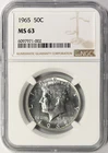 1965 50c Kennedy Silver Half Dollar NGC MS63