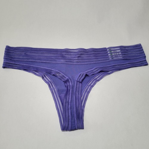 Calvin Klein Striped-Waist Thong QD3670 Blue Iris Purple Size L - Picture 6 of 9