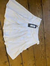 nasty gal Pleated Linen Tennis Skirt White Uk4 Bnwt