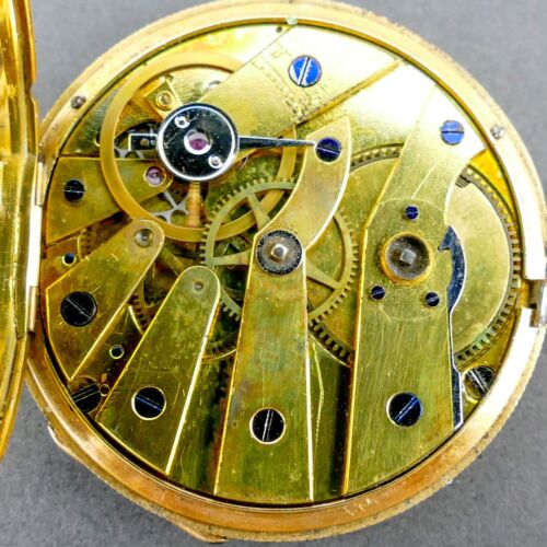 ANTIQUE 18K GOLD MARKED FRENCH POCKET WATCH NO. 5713 RUE ST HONORE A PARIS - Picture 6 of 10