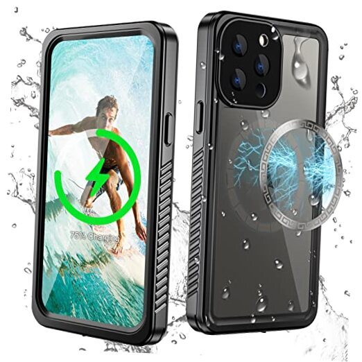 Designed for iPhone 12 Pro Waterproof Case with One Metal Ring Compatible