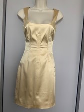 women' Dolce&Gabbana deep neckline corset satin butter colour dress size 36