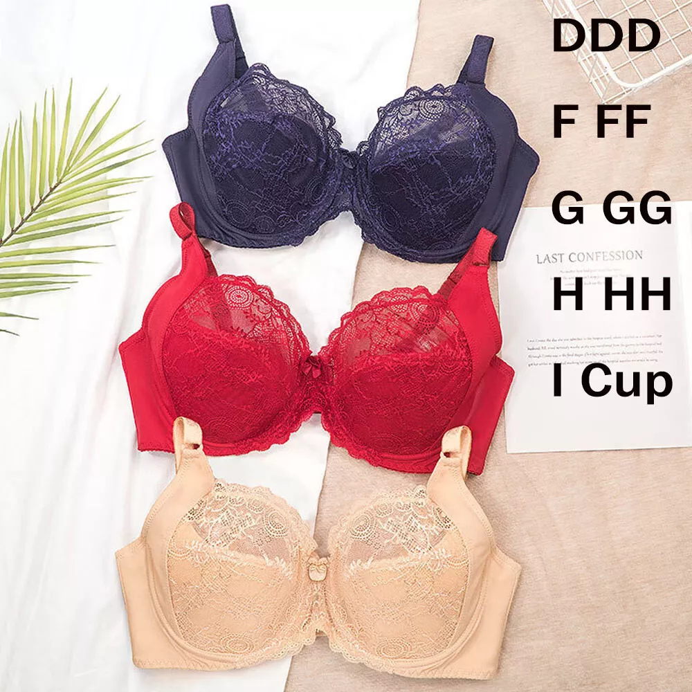 Plus Size Super Large Cup Ladies Bras Lace Bralette Bra Underwired