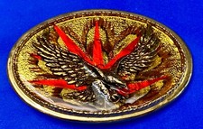 USA made American Eagle flying out of Vintage belt buckle