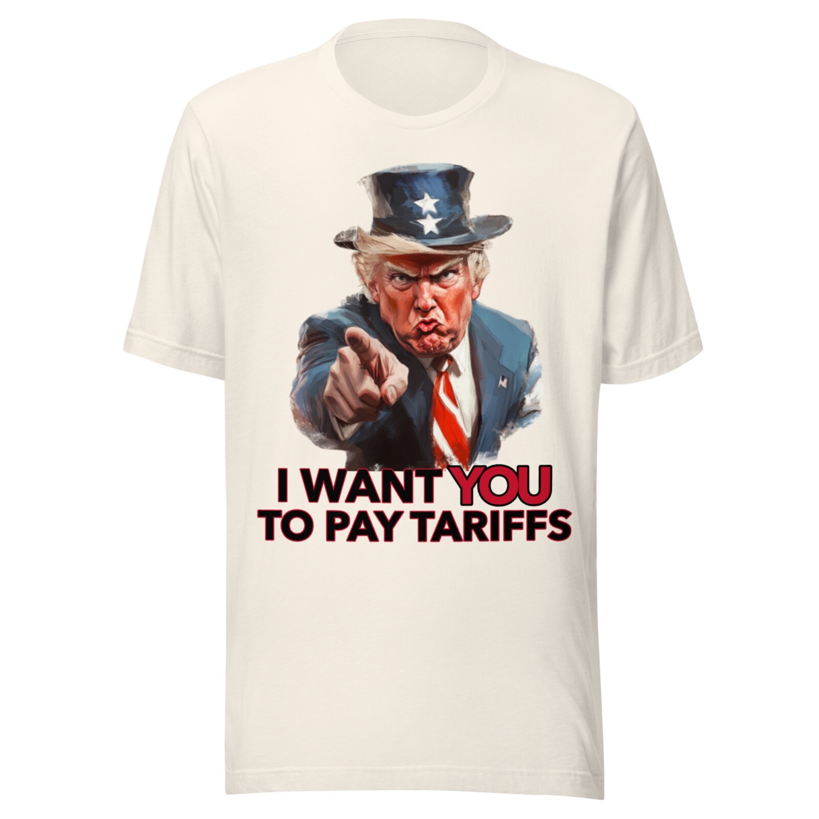 Trump Tariffs Shirt - Adult Sizes - Funny - Uncle Sam - Ivory - Maga Usa