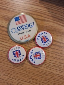 Expo 67 Montreal Lot Of 4 Buttons/ Pins
