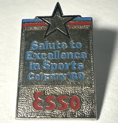 Esso Salute Sports Calgary 89 Excellence Gas Company Auto Automobile Lapel Pin